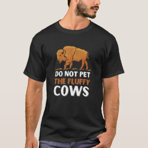 アメリカバイソン 触らないでね フワフワ牛 Tシャツ