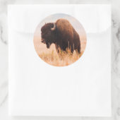 アメリカバイソン (Bison Bison) の群れ テトンにて 2 ラウンドシール (バッグ)