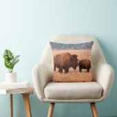 アメリカバイソン (Bison Bison) 雌と子 クッション (椅子)
