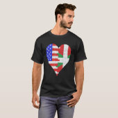 アメリカバスク国旗のハート Tシャツ (正面フル)
