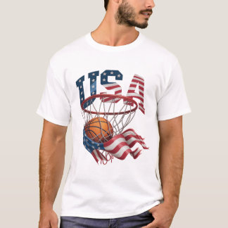 アメリカバスケットボールシャツ、愛国的なアメリカ国旗のバスケットボール Tシャツ
