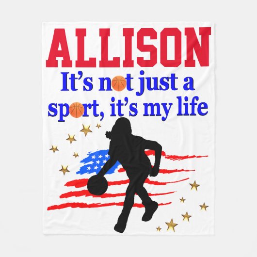 アメリカバスケパーソナライズされたットボールフリースブランケット フリースブランケット (正面)