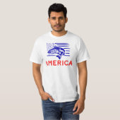 アメリカバスパトリオティック魚釣り Tシャツ (正面フル)