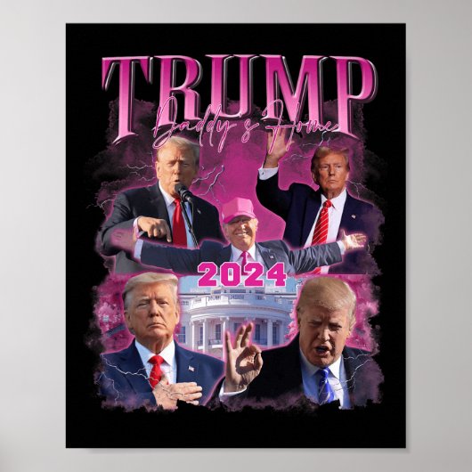 アメリカバックアメリカ国旗トランプ2024 ポスター (正面)