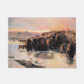 アメリカバッファローの群れ ドアマット (正面)