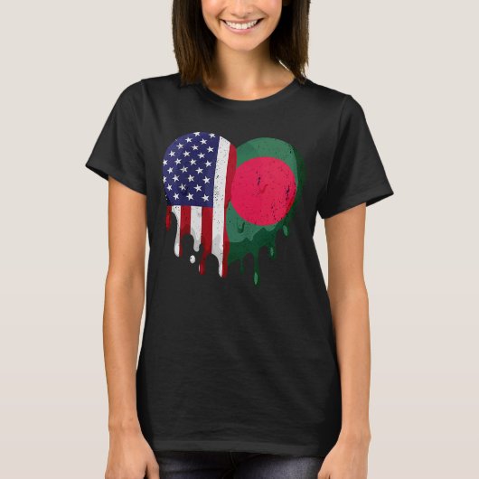 アメリカバングラデシュ伝統月バングラデシュFla Tシャツ (正面)