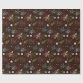 アメリカバードウッドランドクリスマス ラッピングペーパー (フラット)