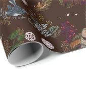 アメリカバードウッドランドクリスマス ラッピングペーパー (ロールコーナー)