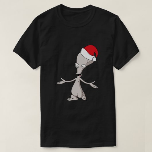 アメリカパパロジャー。エイリアンインクリスマスハットクラシック Tシャツ (デザイン正面)