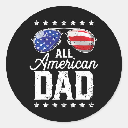 アメリカパパ7月の4th父の日サングルスファミ ラウンドシール (正面)