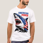 アメリカパワーシャークTシャツデザイン Tシャツ (正面)