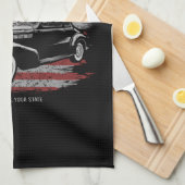 アメリカパーソナライズされたヴィンテージクラシックカーガレージ キッチンタオル (四つ折り)