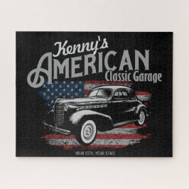 アメリカパーソナライズされたヴィンテージクラシックカーガレージ ジグソーパズル
