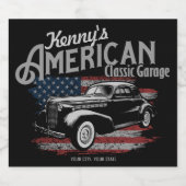 アメリカパーソナライズされたヴィンテージクラシックカーガレージ ビールラベル (シングルラベル)