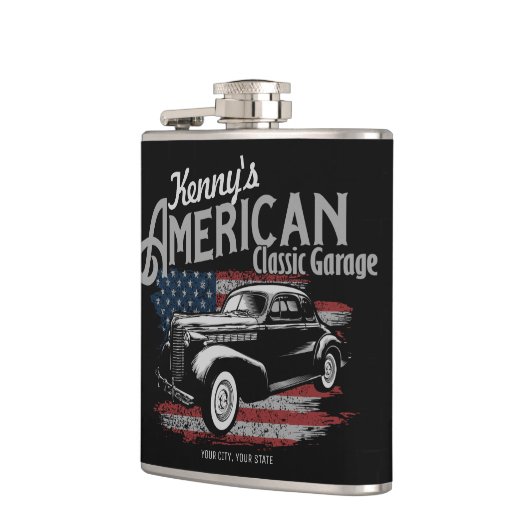 アメリカパーソナライズされたヴィンテージクラシックカーガレージ フラスク (左)