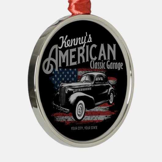アメリカパーソナライズされたヴィンテージクラシックカーガレージ メタルオーナメント (右)