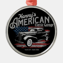 アメリカパーソナライズされたヴィンテージクラシックカーガレージ メタルオーナメント