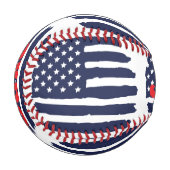 アメリカパーソナライズされた国旗と名前 野球ボール (正面左)