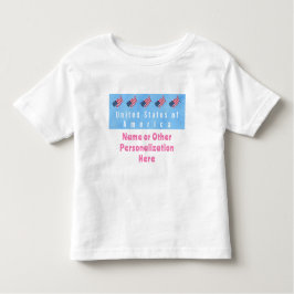 アメリカパーソナライズされた国旗と地図 トドラーTシャツ