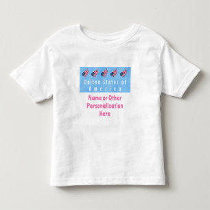 アメリカパーソナライズされた国旗と地図 トドラーTシャツ