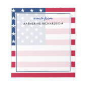 アメリカパーソナライズされた国旗のアメリカ ノートパッド (正面)