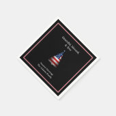 アメリカパーソナライズされた国旗のクリスマスツリー スタンダードカクテルナプキン (角)