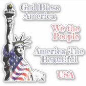 アメリカパーソナライズされた国旗の愛国心 シール (正面)