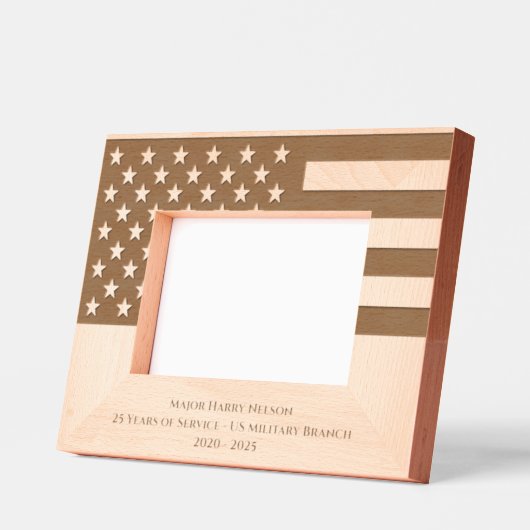 アメリカパーソナライズされた国旗の記念碑 レーザー彫刻フレーム (左)