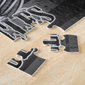 アメリカパーソナライズされた国旗バイクもしくは自転車に乗る人スカルバイク ジグソーパズル (側面)