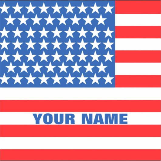 アメリカパーソナライズされた国旗 シール (正面)