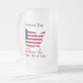 アメリカパーソナライズされた国旗、地図独立記念日 フロストグラスビールジョッキ (正面左)