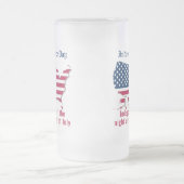 アメリカパーソナライズされた国旗、地図独立記念日 フロストグラスビールジョッキ (中央)