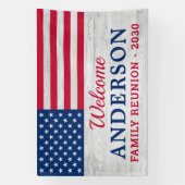 アメリカパーソナライズされた愛国家族国旗 横断幕 (縦)
