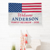 アメリカパーソナライズされた愛国家族国旗 横断幕 (インサイチュ)