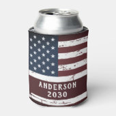 アメリカパーソナライズされた愛国家族国旗 缶クーラー (缶正面)