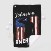 アメリカパーソナライズされた愛国戦士米国国旗 ゴルフタオル (インサイチュ)