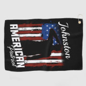 アメリカパーソナライズされた愛国戦士米国国旗 ゴルフタオル (横)