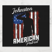 アメリカパーソナライズされた愛国戦士米国国旗 ビールラベル (シングルラベル)