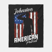 アメリカパーソナライズされた愛国戦士米国国旗 フリースブランケット (正面)