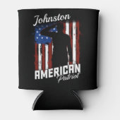 アメリカパーソナライズされた愛国戦士米国国旗 缶クーラー (正面)