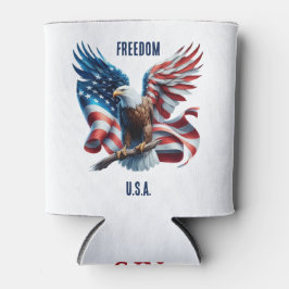 アメリカパーソナライズされた愛国的なイーグルとの自由 缶クーラー