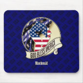 アメリカパーソナライズされた愛国的な神の祝福 マウスパッド (正面)