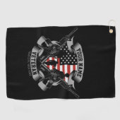 アメリカパーソナライズされた退役軍人誇りを持った獣米国国旗 ゴルフタオル (横)