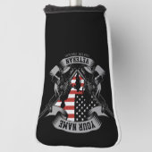 アメリカパーソナライズされた退役軍人誇りを持った獣米国国旗 ゴルフヘッドカバー (回転90)