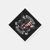 アメリカパーソナライズされた退役軍人誇りを持った獣米国国旗 スタンダードカクテルナプキン (角)