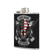 アメリカパーソナライズされた退役軍人誇りを持った獣米国国旗  フラスク (左)