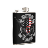 アメリカパーソナライズされた退役軍人誇りを持った獣米国国旗  フラスク (右)