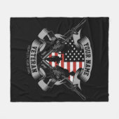 アメリカパーソナライズされた退役軍人誇りを持った獣米国国旗 フリースブランケット (正面(横))