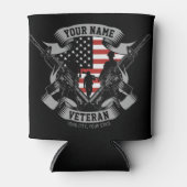 アメリカパーソナライズされた退役軍人誇りを持った獣米国国旗 缶クーラー (正面)