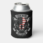 アメリカパーソナライズされた退役軍人誇りを持った獣米国国旗 缶クーラー (缶裏面)